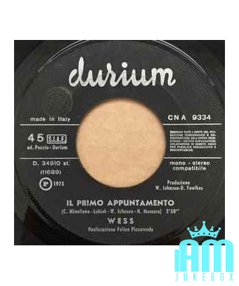 The First Date [Wess Johnson] - Vinyl 7", 45 RPM, Single [product.brand] 1 - Shop I'm Jukebox 