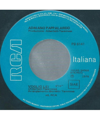 Voglio Lei   Baby [Adriano Pappalardo] - Vinyl 7", 45 RPM, Stereo