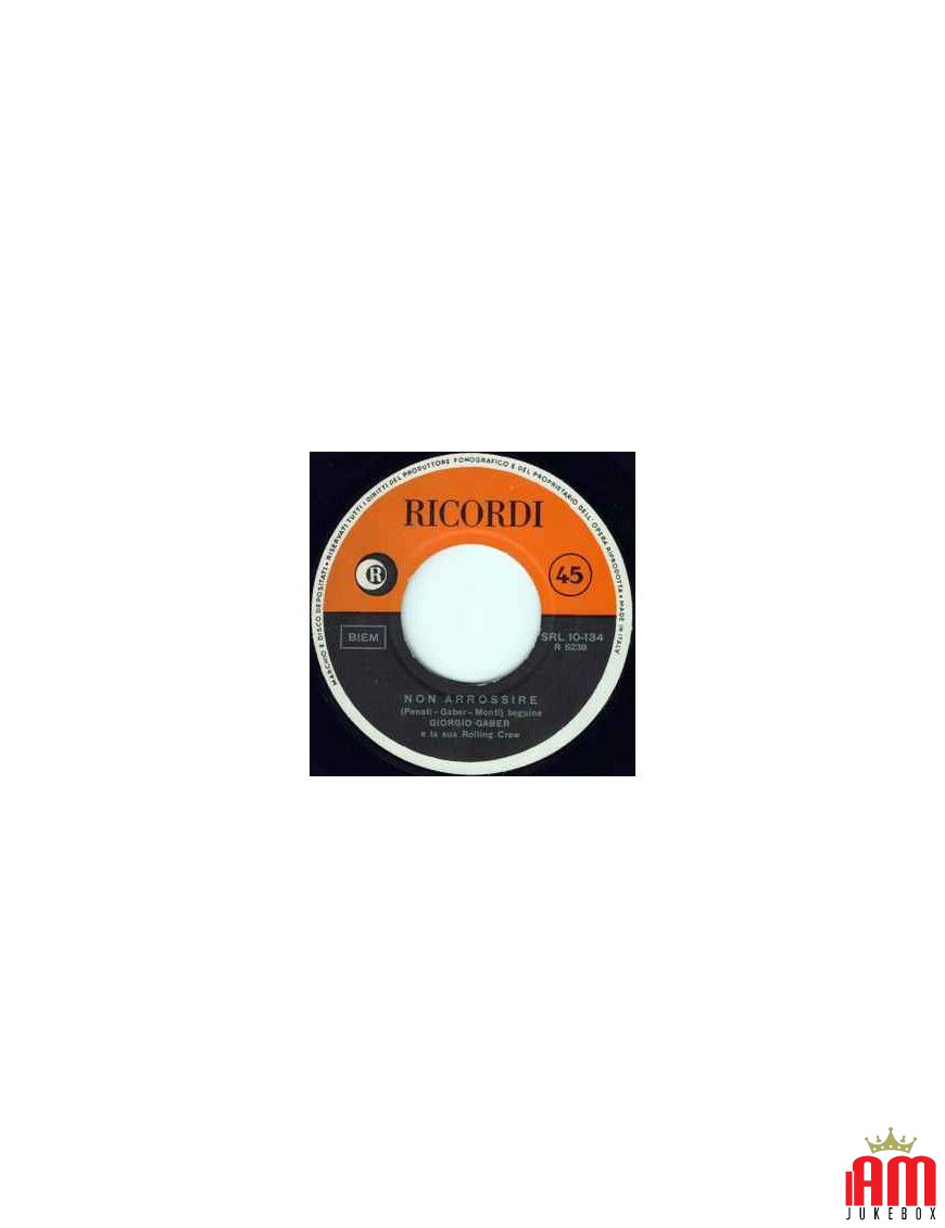 Non Arrossire [Giorgio Gaber] - Vinyl 7", 45 RPM [product.brand] 1 - Shop I'm Jukebox 