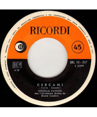 Cercami Un Grido [Ornella Vanoni] - Vinyl 7", 45 RPM [product.brand] 1 - Shop I'm Jukebox 