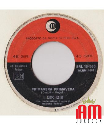 Primavera Primavera [I Dik Dik] - Vinyl 7", 45 RPM [product.brand] 1 - Shop I'm Jukebox 