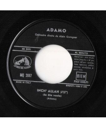 Insieme Inch'Allah [Adamo] - Vinyl 7", 45 RPM [product.brand] 1 - Shop I'm Jukebox iamjukebox.it 2208313-2024-03-29-02-05-35 