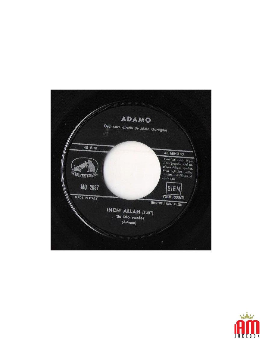 Ensemble Inch'Allah [Adamo] - Vinyl 7", 45 RPM [product.brand] 1 - Shop I'm Jukebox 