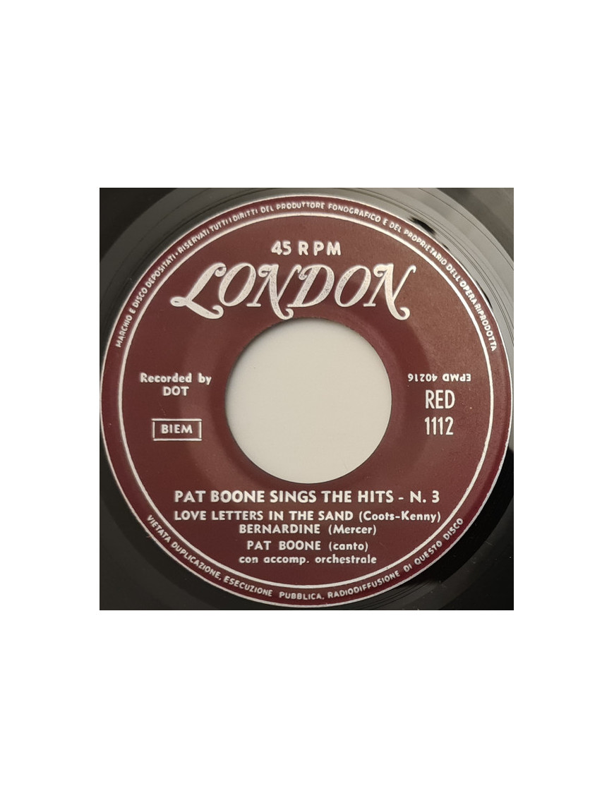 Sings The Hits Number 3 [Pat Boone] - Vinyl 7", EP, 45 RPM [product.brand] 1 - Shop I'm Jukebox 