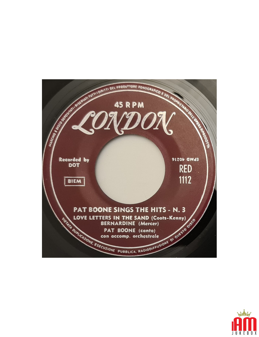 Chante les hits numéro 3 [Pat Boone] - Vinyle 7", EP, 45 tours