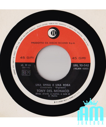 A Thorn and a Rose [Tony Del Monaco] - Vinyl 7", 45 RPM [product.brand] 1 - Shop I'm Jukebox 