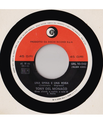Una Spina E Una Rosa [Tony Del Monaco] - Vinyl 7", 45 RPM [product.brand] 1 - Shop I'm Jukebox 