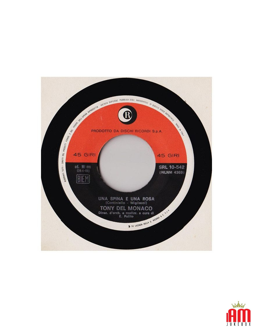 Ein Dorn und eine Rose [Tony Del Monaco] – Vinyl 7", 45 RPM [product.brand] 1 - Shop I'm Jukebox 