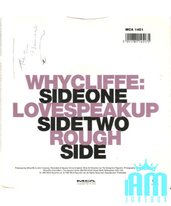 Lovespeakup [Whycliffe] - Vinyl 7", 45 RPM, Stereo [product.brand] 1 - Shop I'm Jukebox 