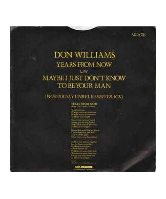 Years From Now [Don Williams (2)] - Vinyl 7", 45 RPM [product.brand] 1 - Shop I'm Jukebox 