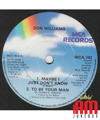 Années à partir de maintenant [Don Williams (2)] - Vinyle 7", 45 tours