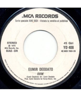 St. Louis Blues [Eumir Deodato] – Vinyl 7", 45 RPM, Jukebox [product.brand] 1 - Shop I'm Jukebox 