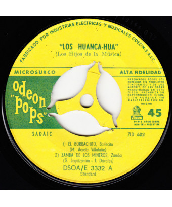 El Borrachito [Los Huanca Hua] - Vinyle 7", 45 RPM, EP, Mono