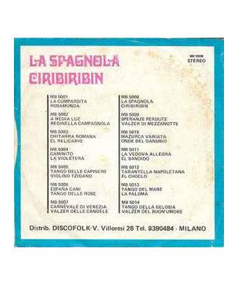 La Spagnola Ciribiribin [Carlo Alberto Paterlini E La Sua Orchestra,...] – Vinyl 7", 45 RPM [product.brand] 1 - Shop I'm Jukebox