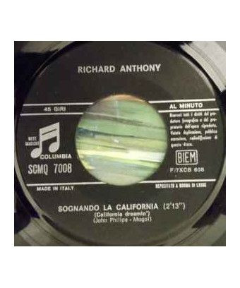 Dreaming of California [Richard Anthony (2)] - Vinyl 7", 45 RPM, Single [product.brand] 1 - Shop I'm Jukebox 