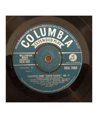 Excerpts From "South Pacific" (1) [Wilbur Evans,...] - Vinyl 7", EP, 45 RPM [product.brand] 1 - Shop I'm Jukebox 