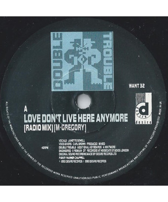Love Don't Live Here Anymore [Double Trouble] - Vinyl 7", 45 RPM, Single