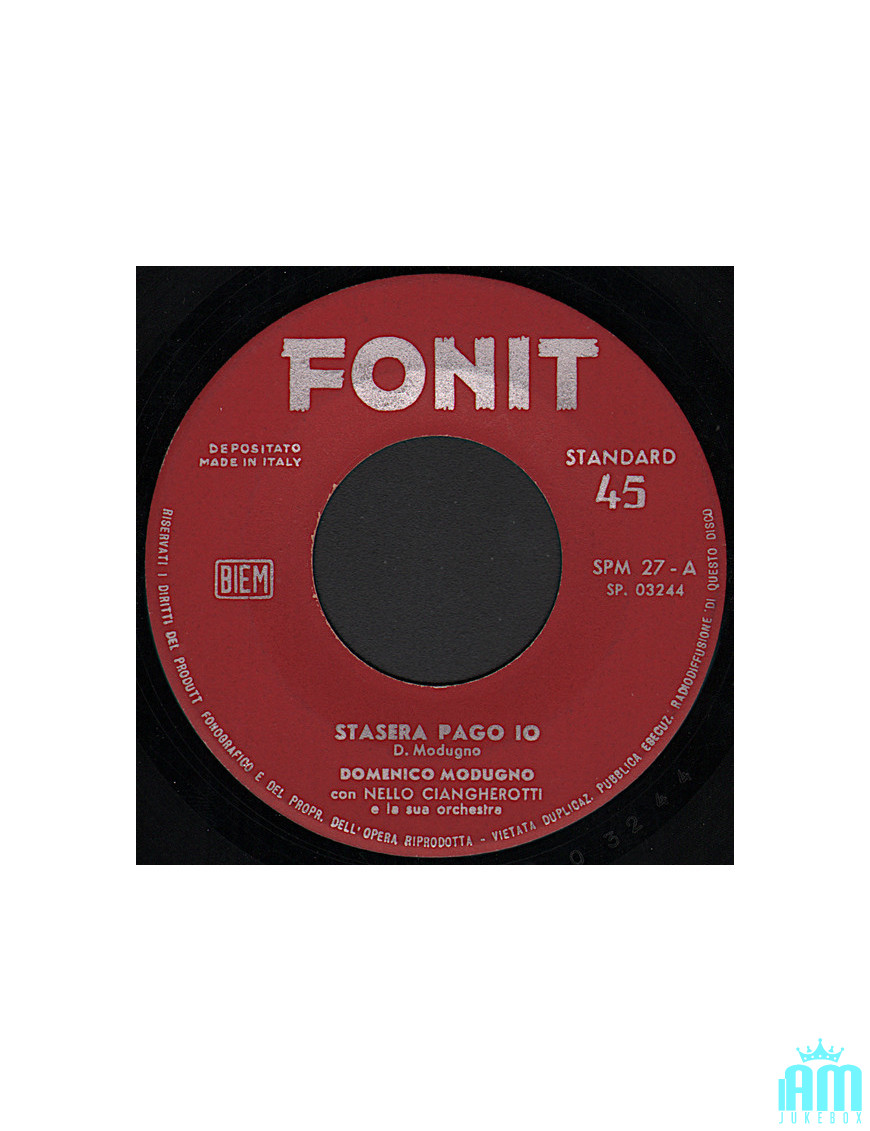 Heute Abend bezahle ich Bagno Di Mare um Mitternacht [Domenico Modugno] – Vinyl 7", 45 RPM, Single [product.brand] 1 - Shop I'm 