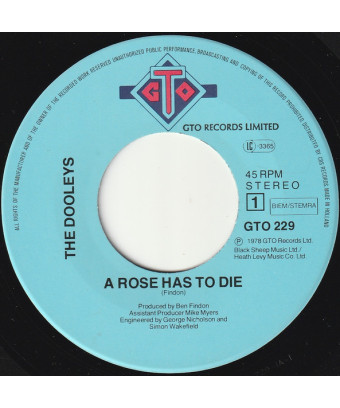 Eine Rose muss sterben [The Dooleys] – Vinyl 7", 45 RPM, Single, Stereo [product.brand] 1 - Shop I'm Jukebox 