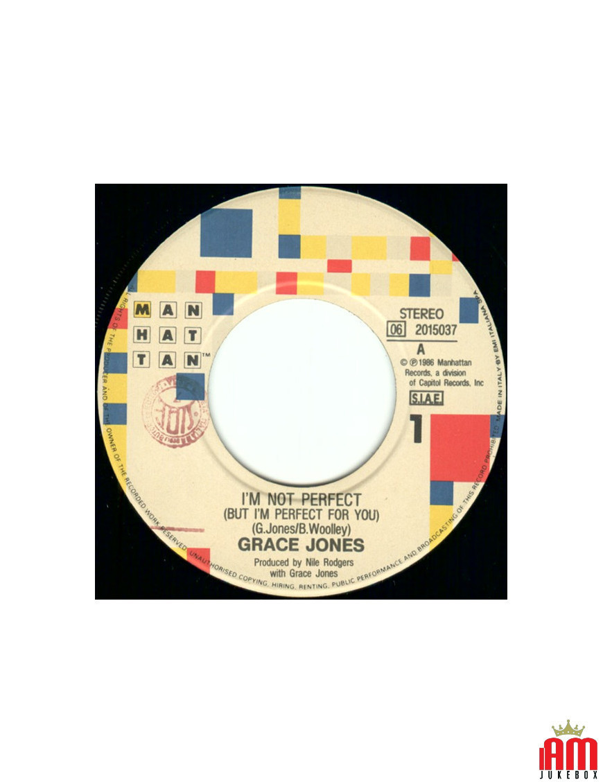 Je ne suis pas parfait (mais je suis parfait pour toi) [Grace Jones] - Vinyl 7", Single [product.brand] 1 - Shop I'm Jukebox 