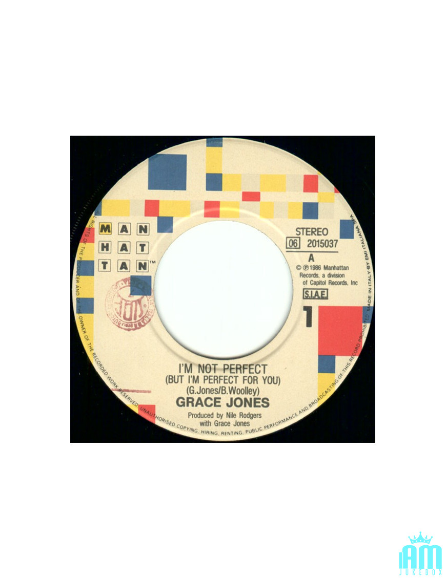 I'm Not Perfect (But I'm Perfect For You) [Grace Jones] - Vinyl 7", Single [product.brand] 1 - Shop I'm Jukebox 
