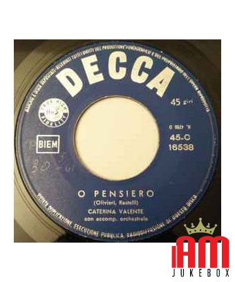 O ne pensait personne au monde [Caterina Valente] - Vinyle 7", 45 tr/min [product.brand] 1 - Shop I'm Jukebox 