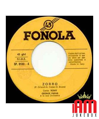 Zorro Twistin' Blues Rock [Romy (10),...] - Vinyle 7", 45 tours [product.brand] 1 - Shop I'm Jukebox 