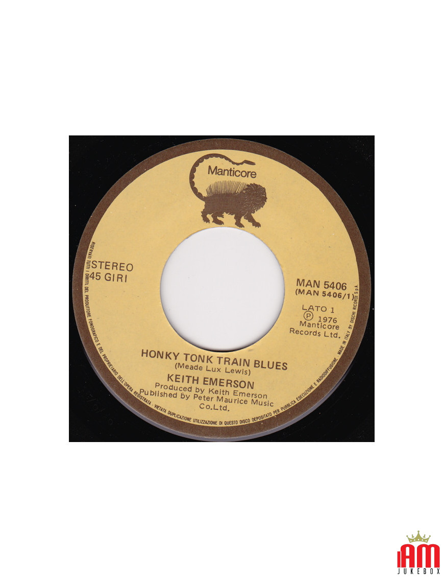 Honky Tonk Train Blues [Keith Emerson] - Vinyle 7", 45 tours, single