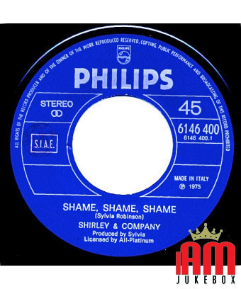 Honte, honte, honte [Shirley & Company] - Vinyle 7", 45 tours