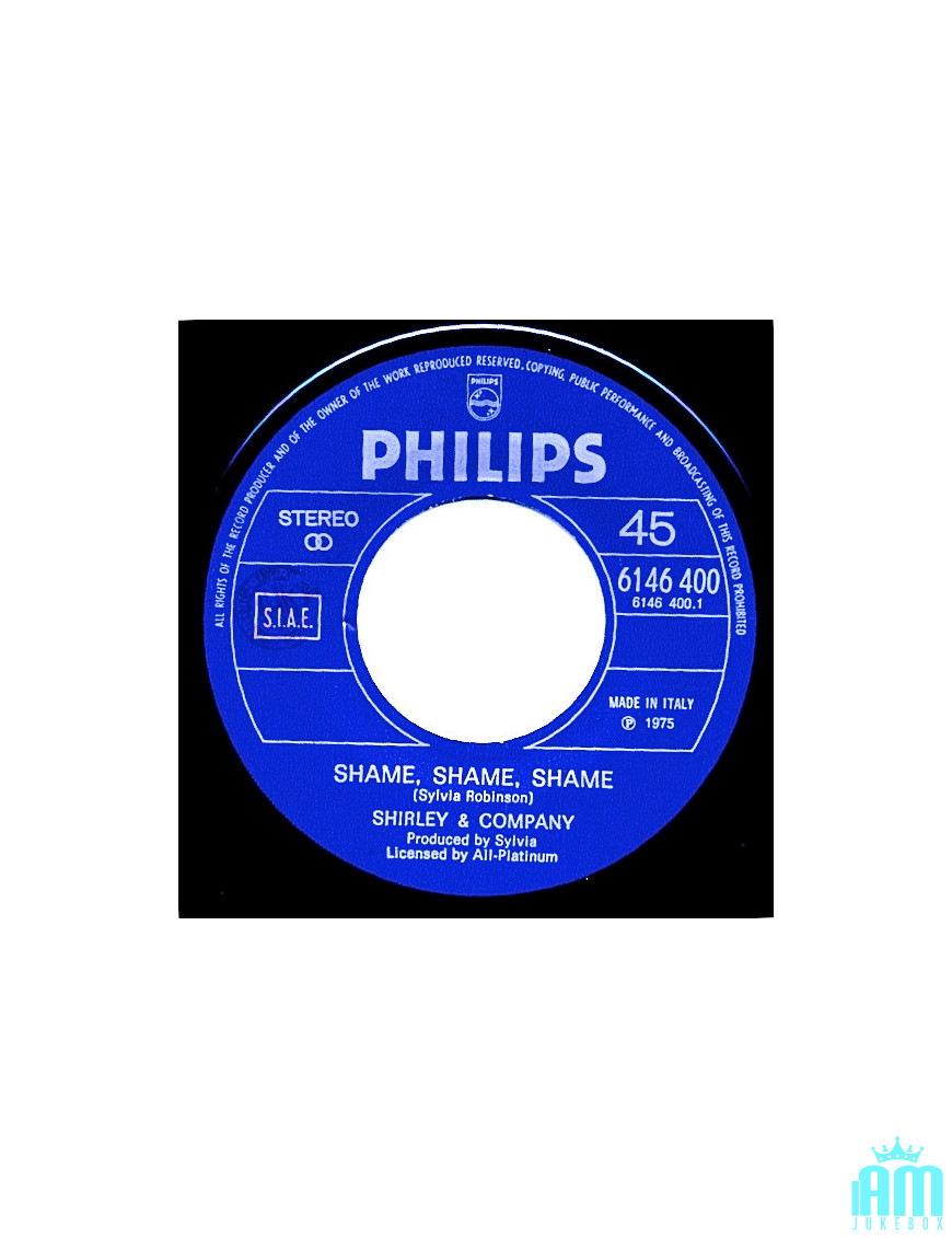 Shame, Shame, Shame [Shirley & Company] – Vinyl 7", 45 RPM [product.brand] 1 - Shop I'm Jukebox 
