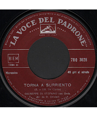 Torna A Surriento   Core 'Ngrato [Giuseppe di Stefano] - Vinyl 7", 45 RPM