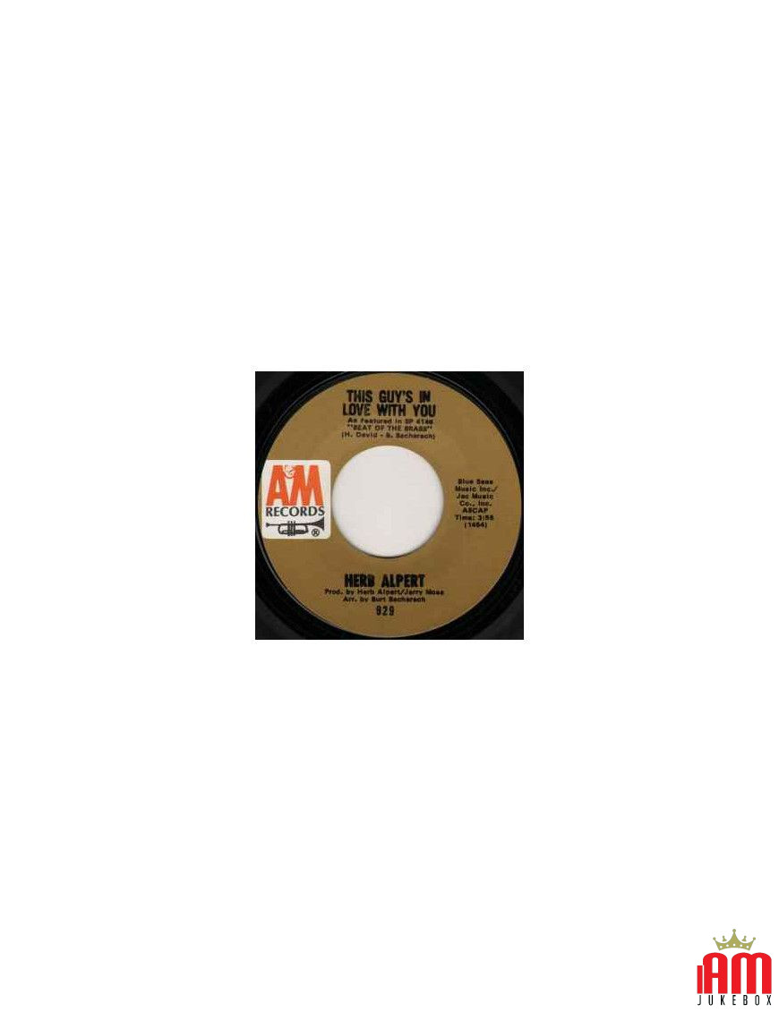 This Guy's In Love With You [Herb Alpert] - Vinyl 7", 45 RPM, Single, Styrene [product.brand] 1 - Shop I'm Jukebox 