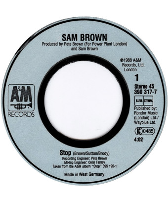 Stoppen! [Sam Brown] – Vinyl 7", 45 RPM, Single, Stereo [product.brand] 1 - Shop I'm Jukebox 