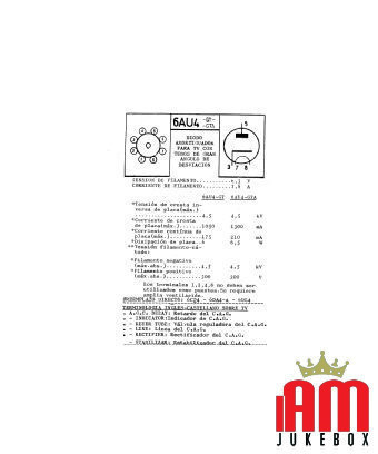 copy of VALVOLA 6AX4 GT RECTIFIER FIVRE TUBE VALVE Valves [product.brand] Condition: NOS [product.supplier] 1 Valvola 6AU4 GT Id