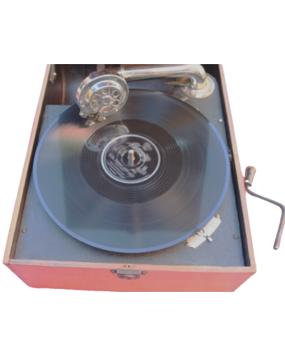 TRAGBARES GRAMMOPHON HMV (HIS MASTER'S VOICE) MODELL 97 D Seriennummer 8/9 52291