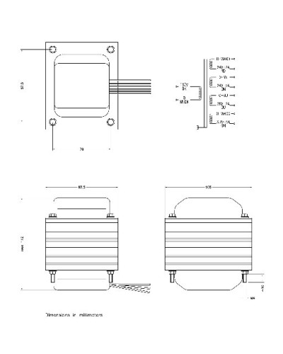 Transformateur pour Jukebox WURLITZER T-2 528-530-532-536 AMPLIFICATEUR 115V