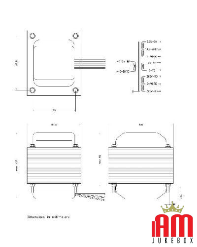 Transformeatore da Jukebox WURLITZER T-1 528-530-532-536 68182 Wurlitzer 1 - Shop I'm Jukebox 