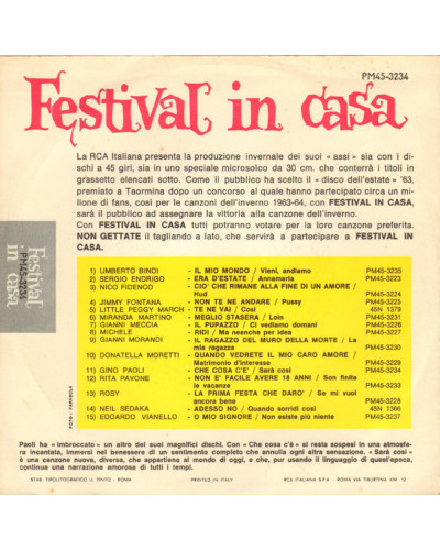 COVER OHNE VINYL 45 RPM Gino Paoli – Was ist da?