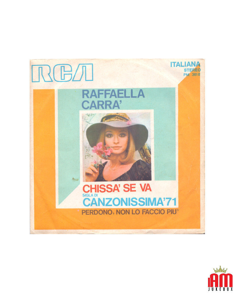 COPERTINA SENZA VINILE 45 GIRI RAFFAELLA CARRA'-CHISSA' SE VA