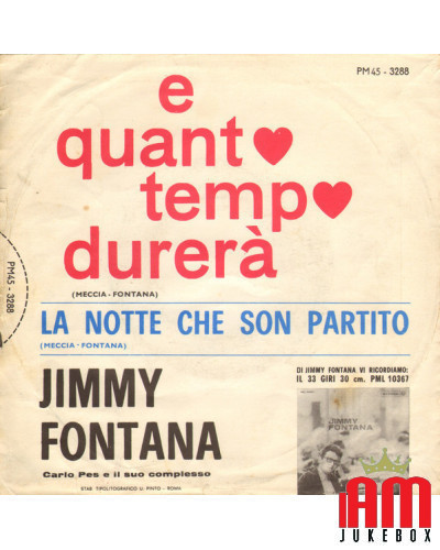 COVER OHNE VINYL 45 RPM Jimmy Fontana – und wie lange wird es halten [product.brand] 1 - Shop I'm Jukebox 