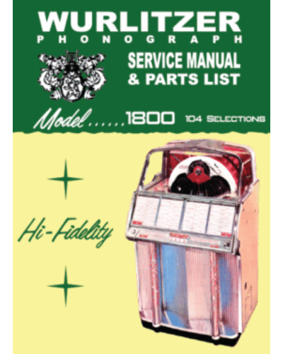 WURLITZER Jukebox manual in downloadable high definition pdf. 1800 models
