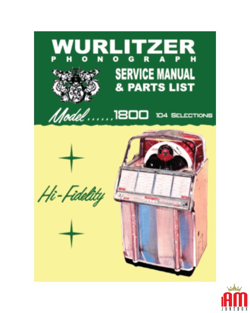 Manuel WURLITZER Jukebox en pdf téléchargeable haute définition. 1800 modèles