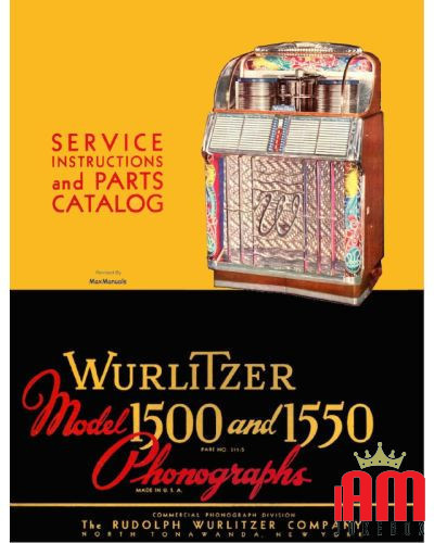 WURLITZER Jukebox-Handbuch als herunterladbares hochauflösendes PDF. Modelle 1500 und 1550 (1952) Wurlitzer 1 - Shop I'm Jukebox