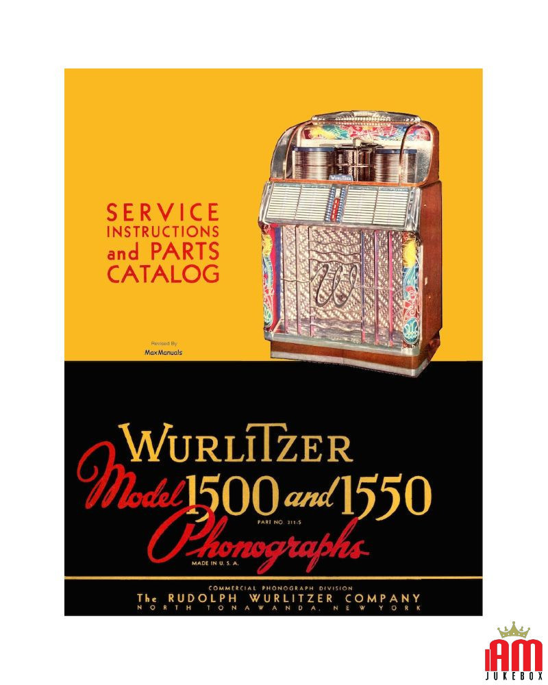 WURLITZER Jukebox-Handbuch als herunterladbares hochauflösendes PDF. Modelle 1500 und 1550 (1952) Wurlitzer 1 - Shop I'm Jukebox