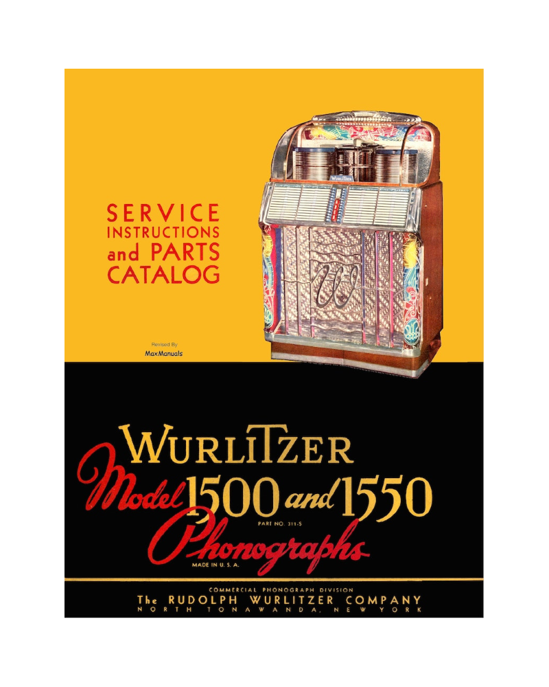 WURLITZER Jukebox Manuel Modèles 1500 et 1550 (1952) en pdf