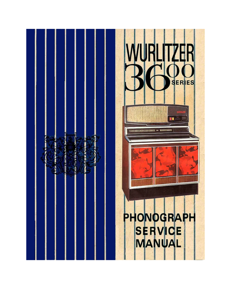 WURLITZER Jukebox-Handbuch als herunterladbares hochauflösendes PDF. Modelle 3600, 3610 und 3660 „Super Star“ (1972) Wurlitzer 1
