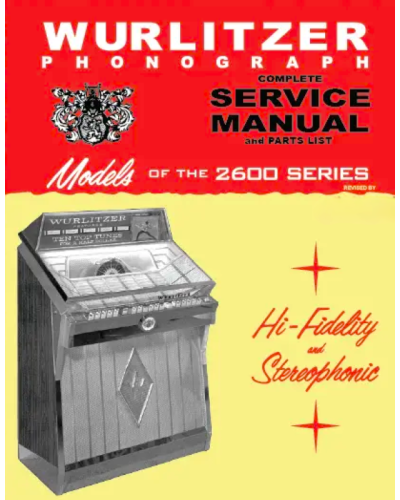 WURLITZER Jukebox Manual In High Definition PDF Download. 2600 models Wurlitzer 1 - Shop I'm Jukebox 
