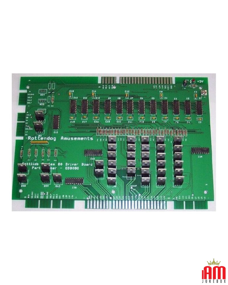 New Gottlieb System 80 Driver Replacement Board From Rottendog GDB080. Plug No Electronic boards Gottlieb Condition: seen and li