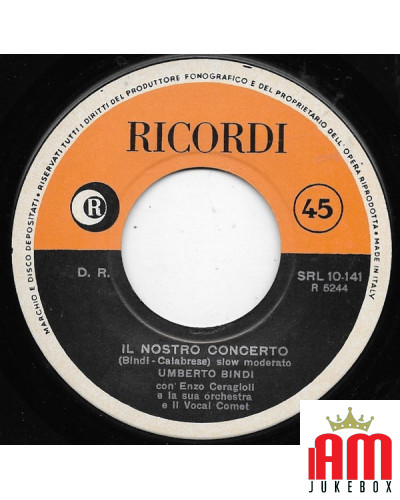 Il Nostro Concerto [Umberto Bindi] - Vinyl 7", 45 RPM, Reissue [product.brand] 1 - Shop I'm Jukebox 