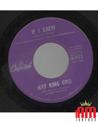 If I Knew  [Nat King Cole] - Vinyl 7", 45 RPM